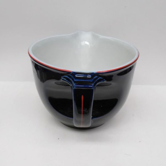 Hall China Cobalt BLUE BLOSSOM Handled Batter Pitcher, Made In U.S.A. - Picture 4 of 7